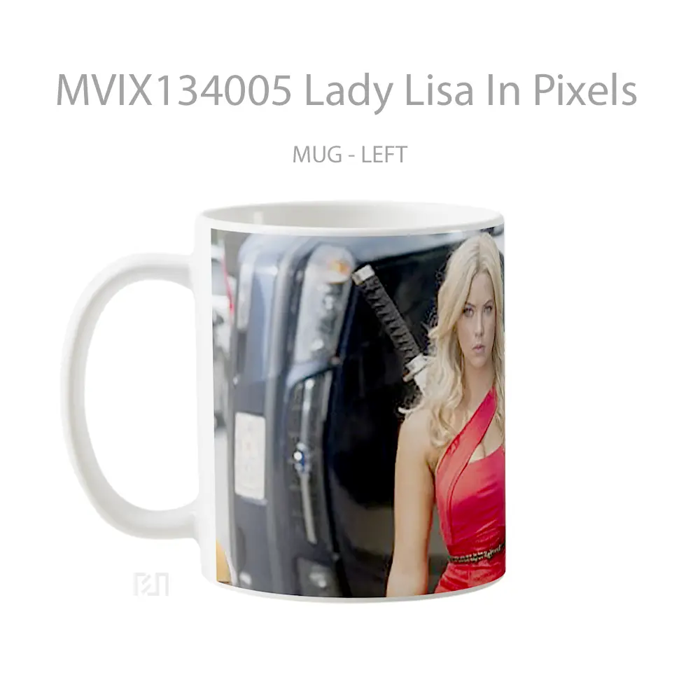 Mug Lady Lisa In Pixels Gelas Keramik Unik - All-side / Desain