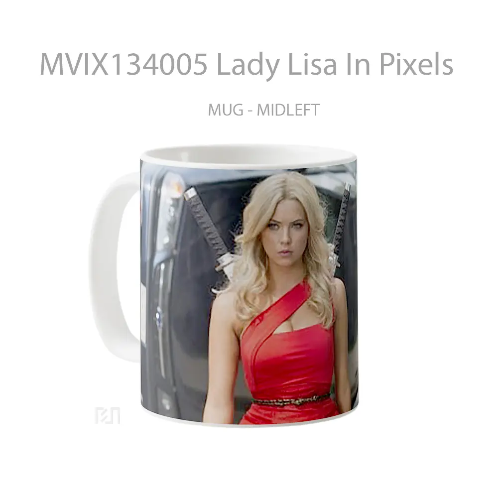 Mug Lady Lisa In Pixels Gelas Keramik Unik - All-side / Desain