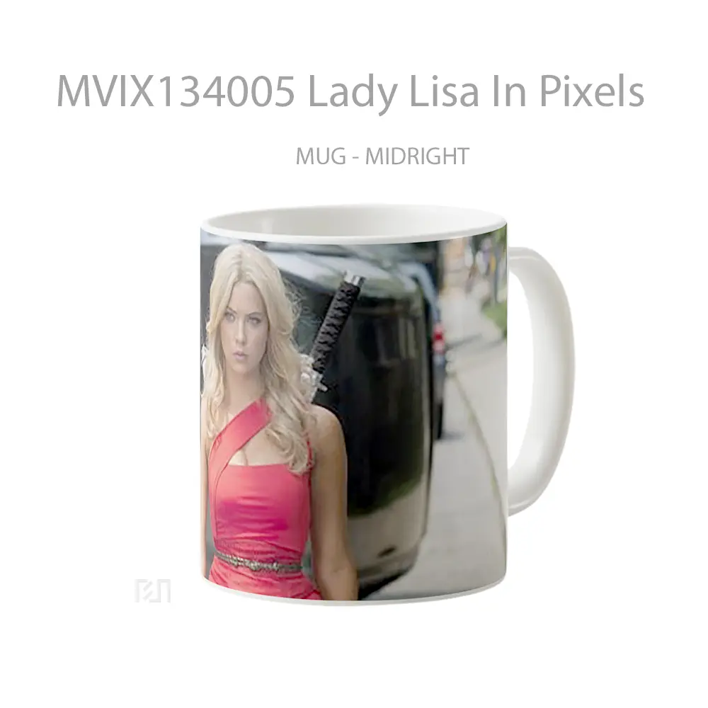 Mug Lady Lisa In Pixels Gelas Keramik Unik - All-side / Desain