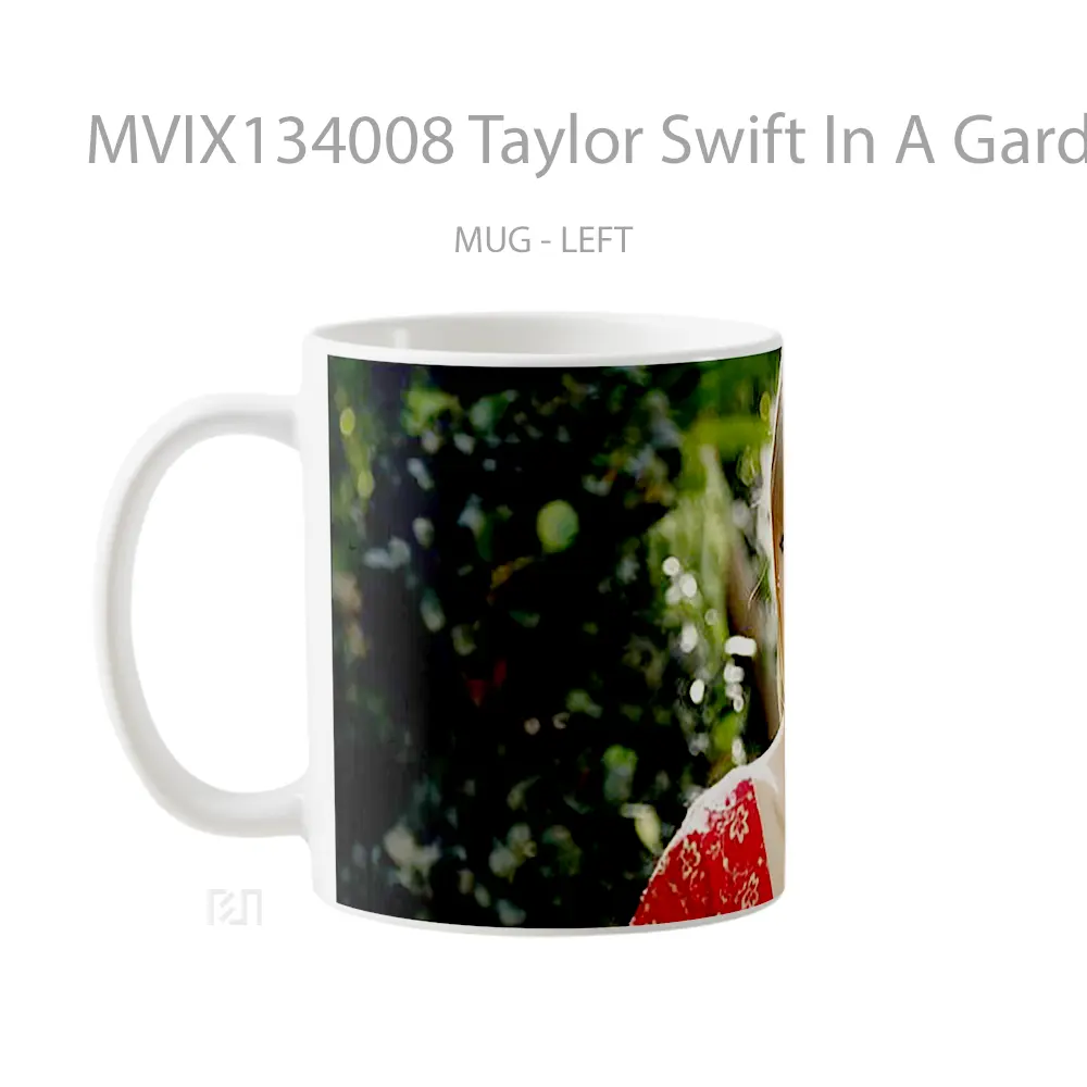 Mug Taylor Swift In A Garden Gelas Selebriti - All-side / Desain