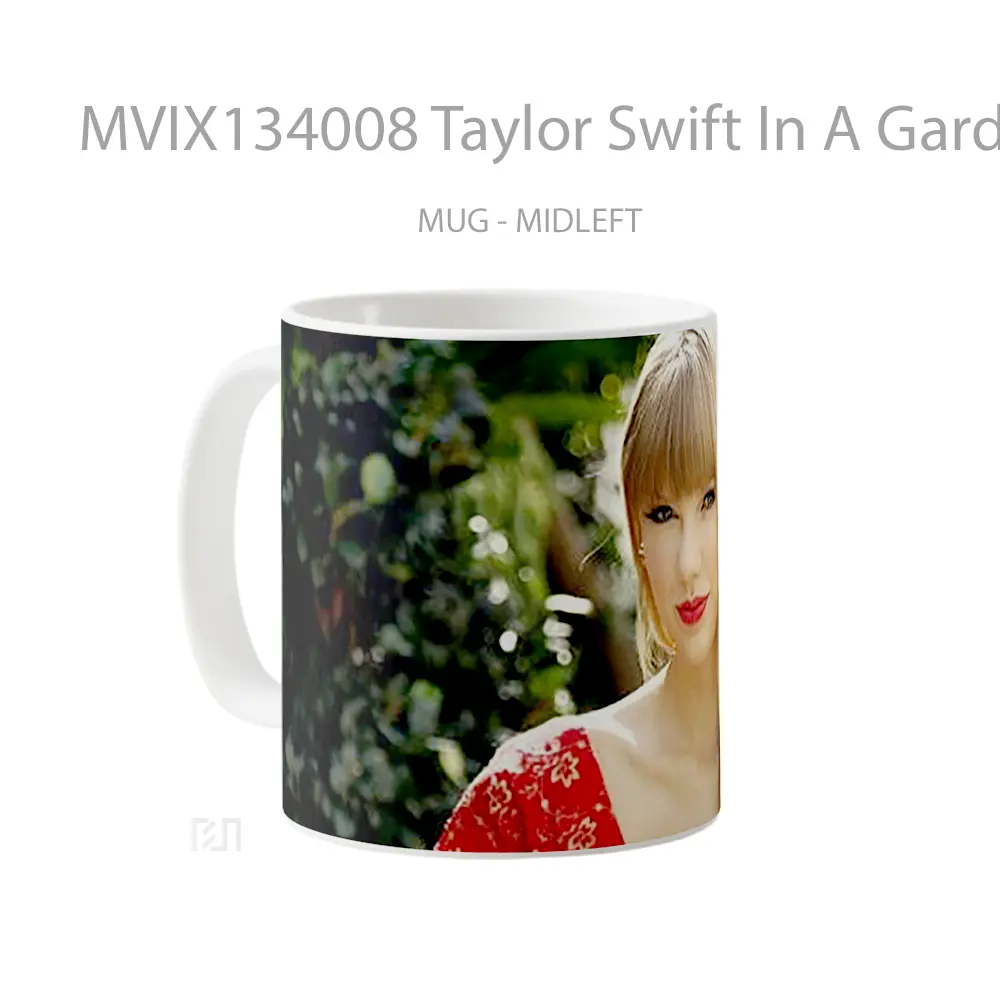 Mug Taylor Swift In A Garden Gelas Selebriti - All-side / Desain
