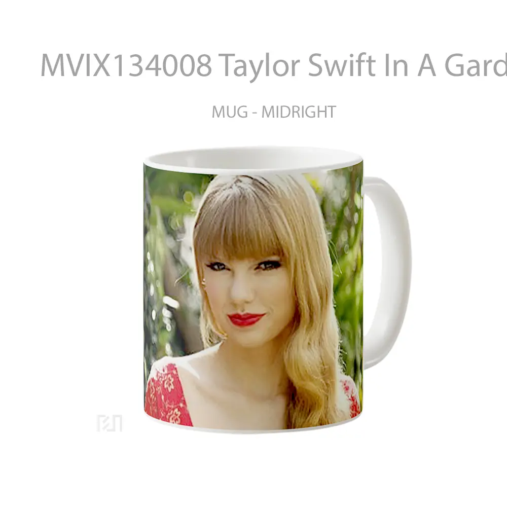 Mug Taylor Swift In A Garden Gelas Selebriti - All-side / Desain