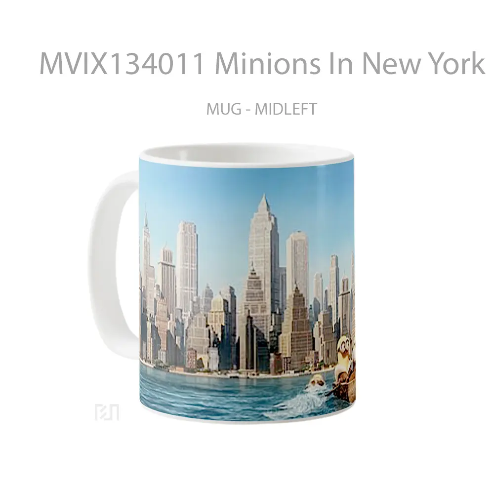 Mug Minions In New York Gelas Kartun - All-side / Desain