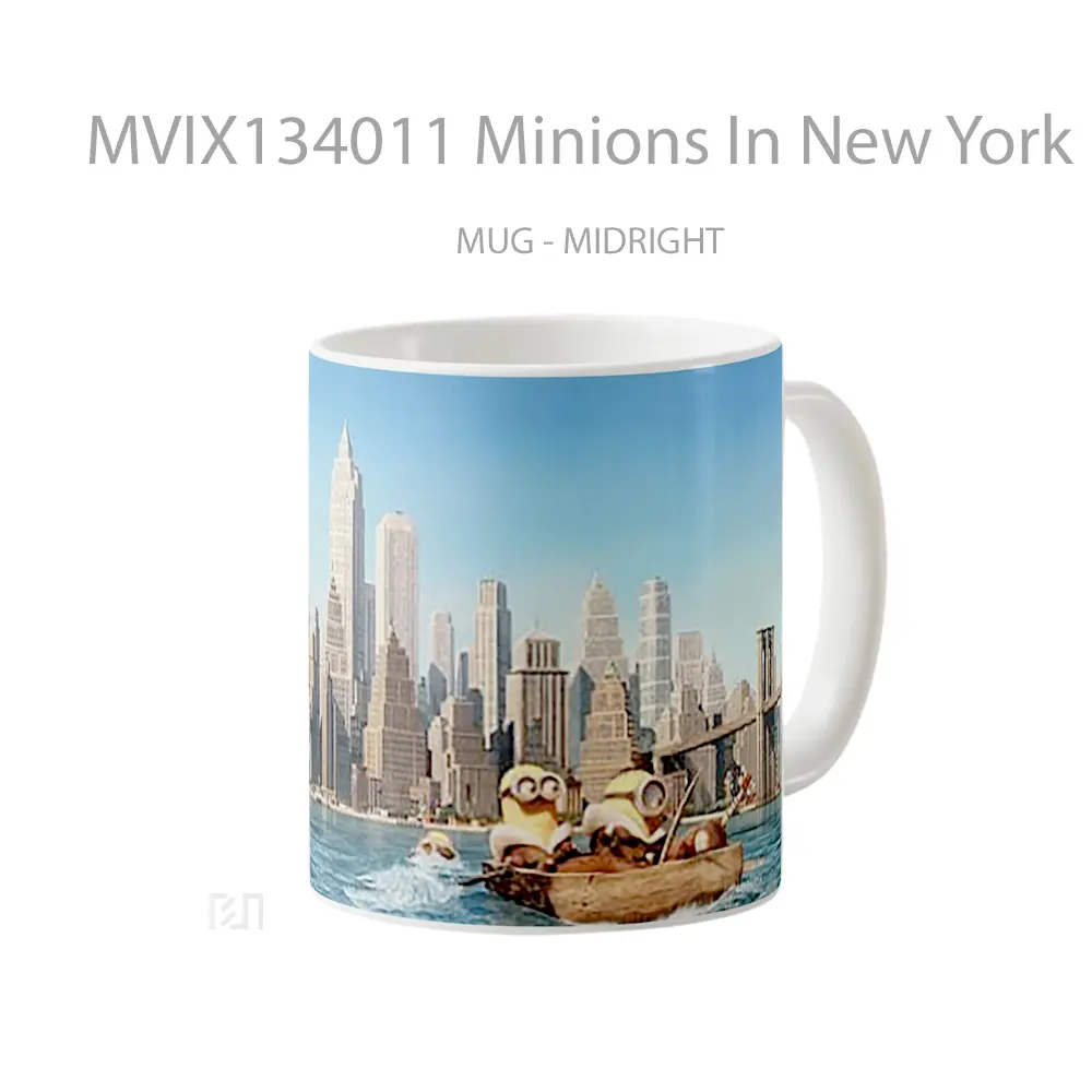 Mug Minions In New York Gelas Kartun - All-side / Desain