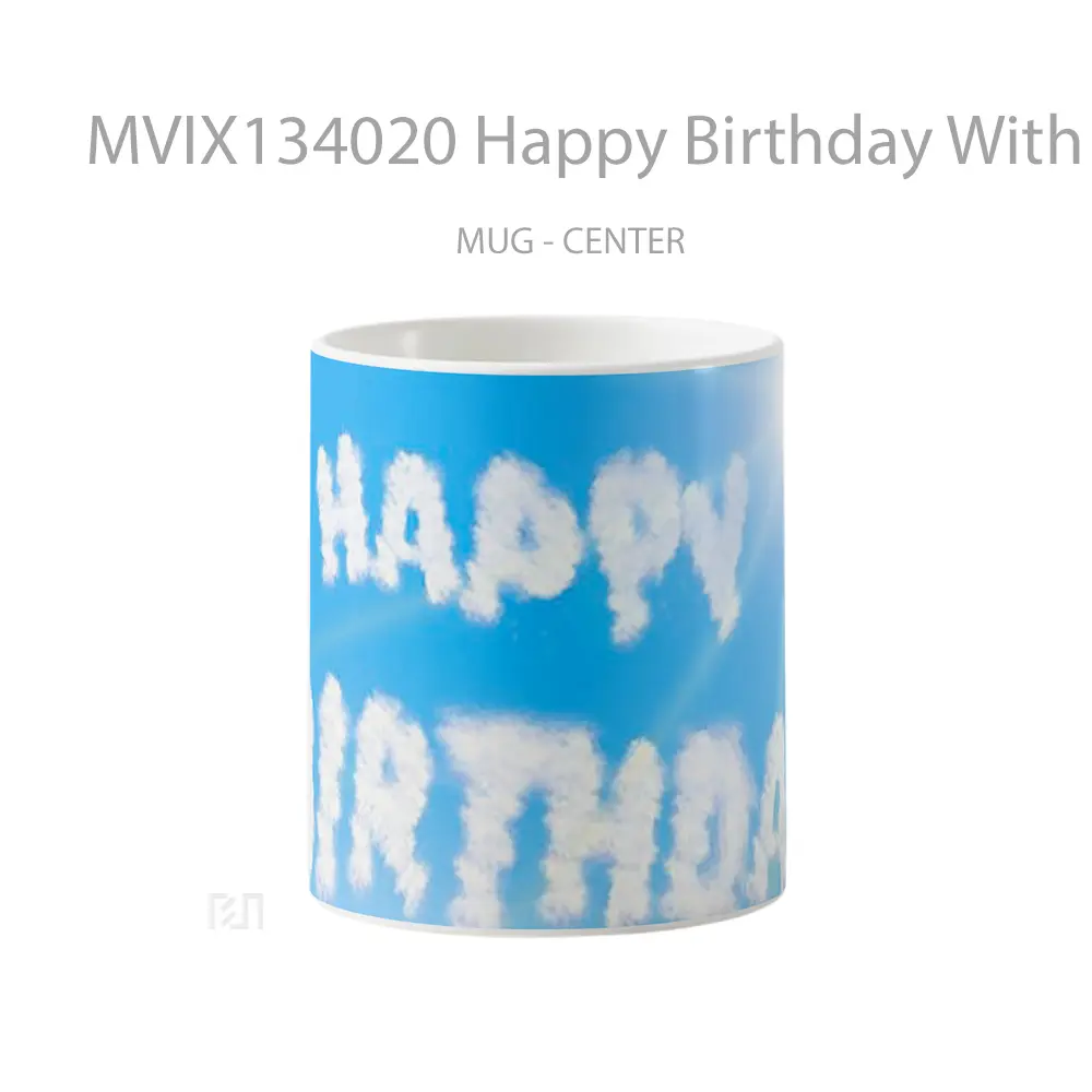 Mug Happy Birthday With Clouds Gelas Pemandangan Alam