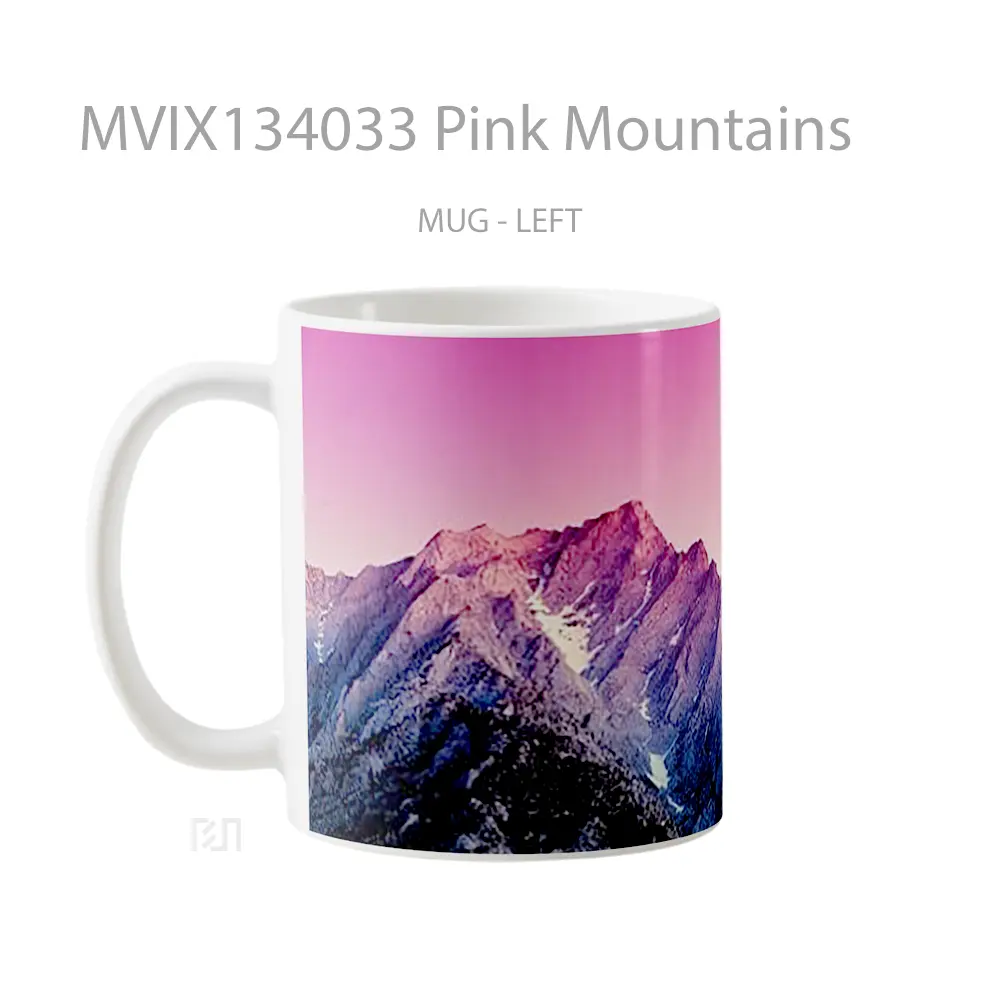 Mug Pink Mountains Gelas Pemandangan Alam - All-side / Desain