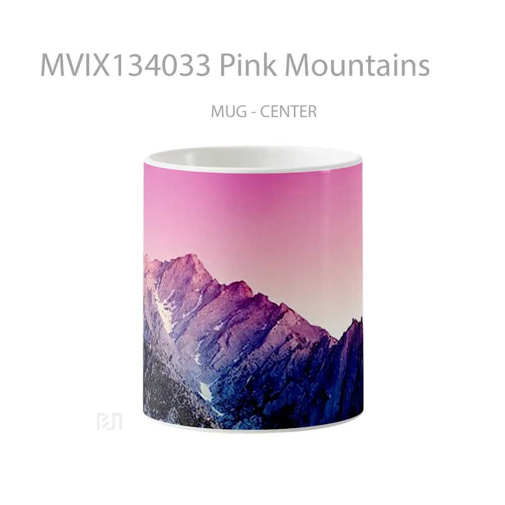 Mug Pink Mountains Gelas Pemandangan Alam