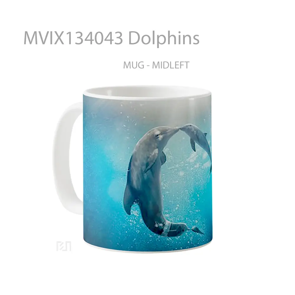 Mug Dolphins Gelas Hewan Lucu - All-side / Desain