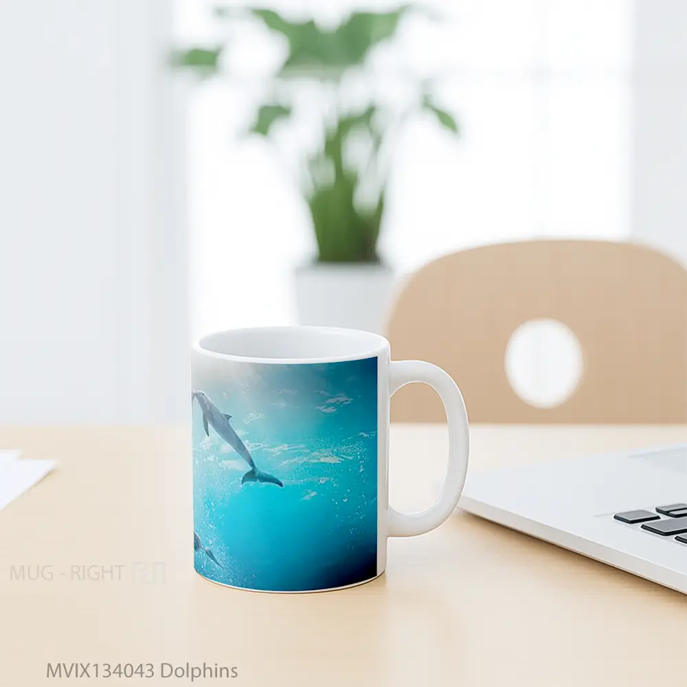 Mug Dolphins Gelas Hewan Lucu - All-side / Desain
