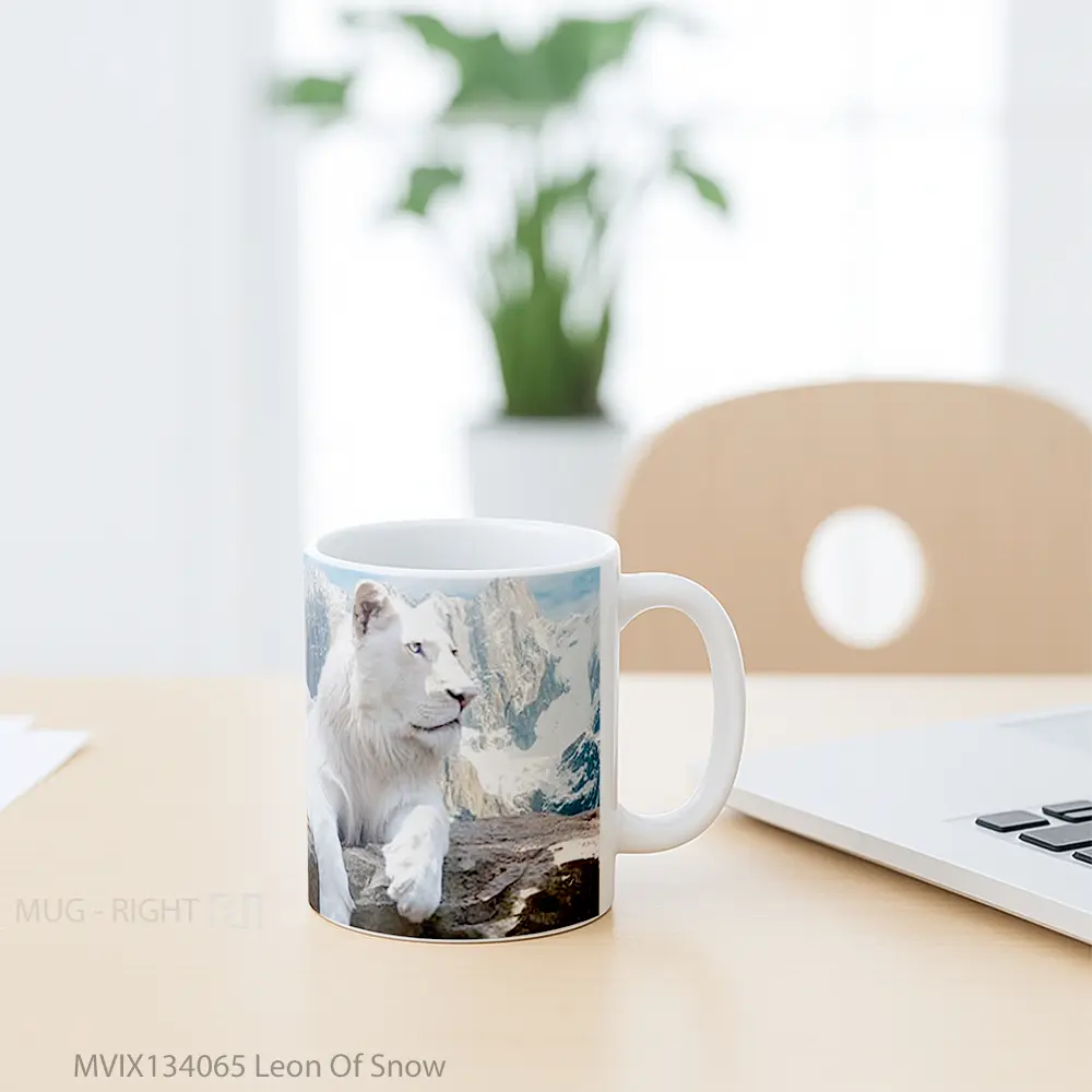 Mug Leon Of Snow Gelas Pemandangan Alam - All-side / Desain