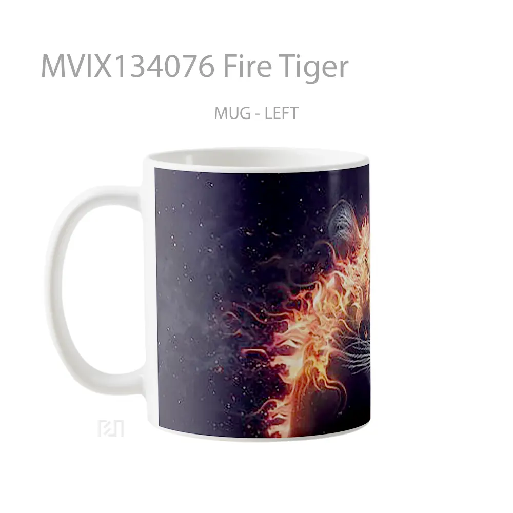 Mug Fire Tiger Gelas Hewan Lucu - All-side / Desain