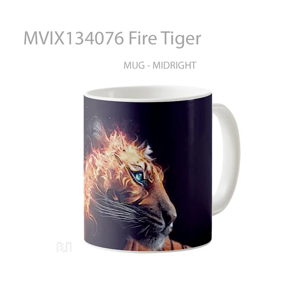 Mug Fire Tiger Gelas Hewan Lucu - All-side / Desain