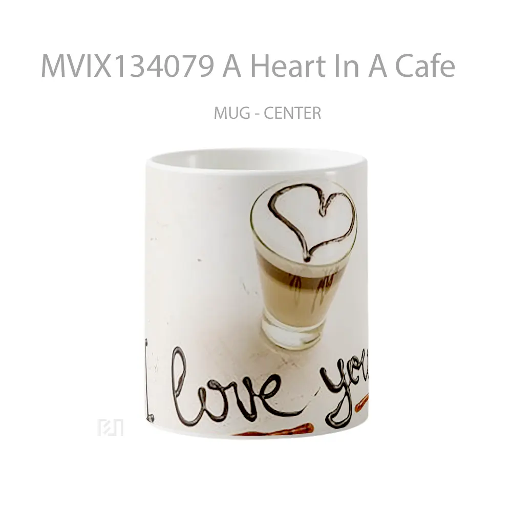 Mug A Heart In A Cafe Cangkir Kopi