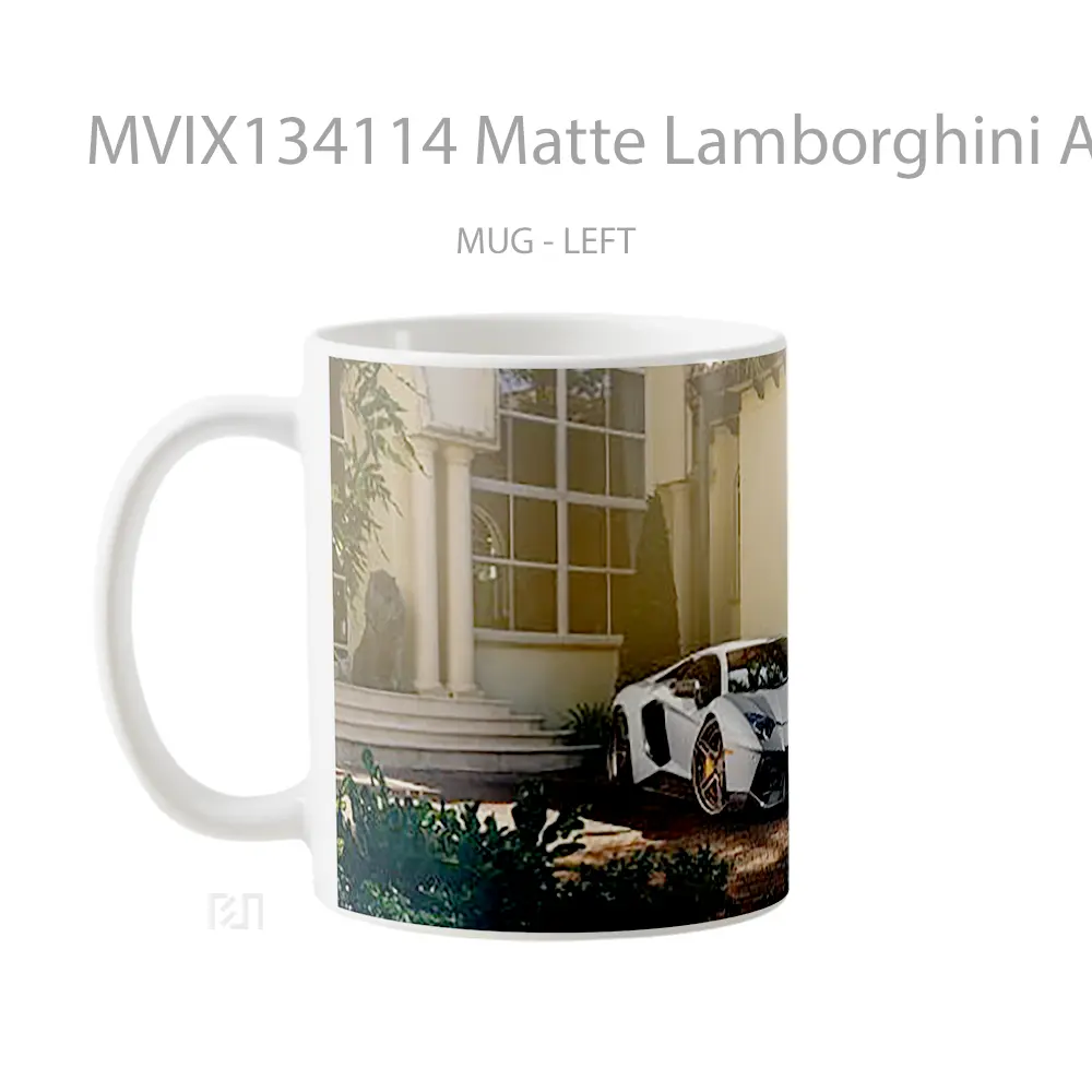 Mug Matte Lamborghini Aventador Cangkir Mobil - All-side / Desain