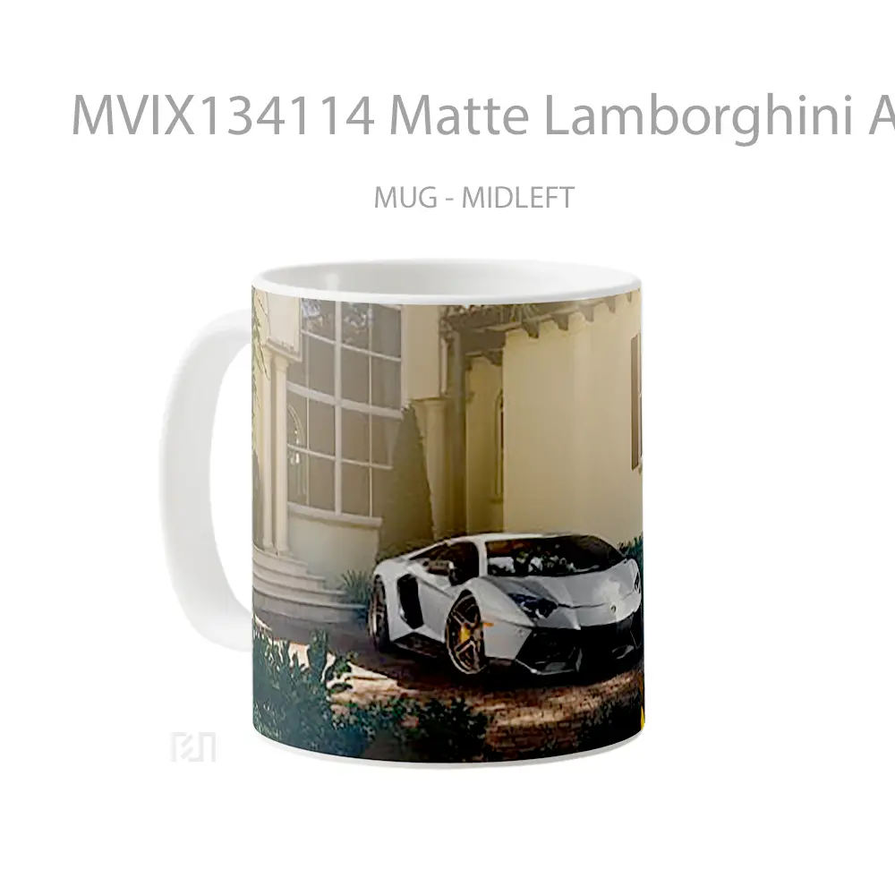 Mug Matte Lamborghini Aventador Cangkir Mobil - All-side / Desain