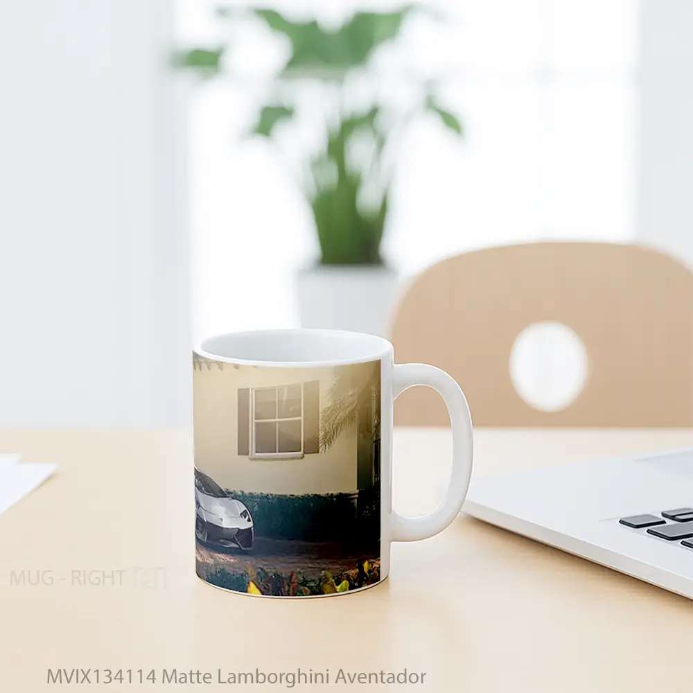 Mug Matte Lamborghini Aventador Cangkir Mobil - All-side / Desain