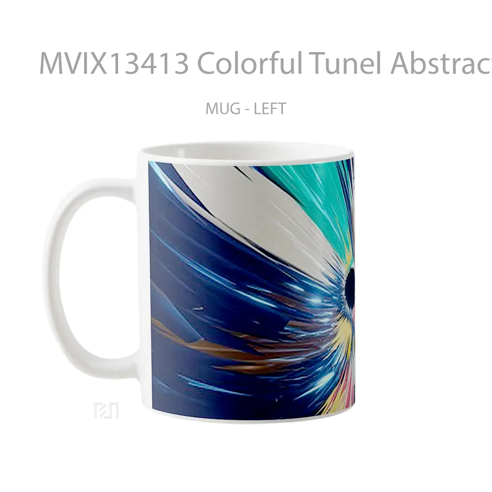 Mug Colorful Tunel Abstract Gelas Seni Modern - All-side / Desain