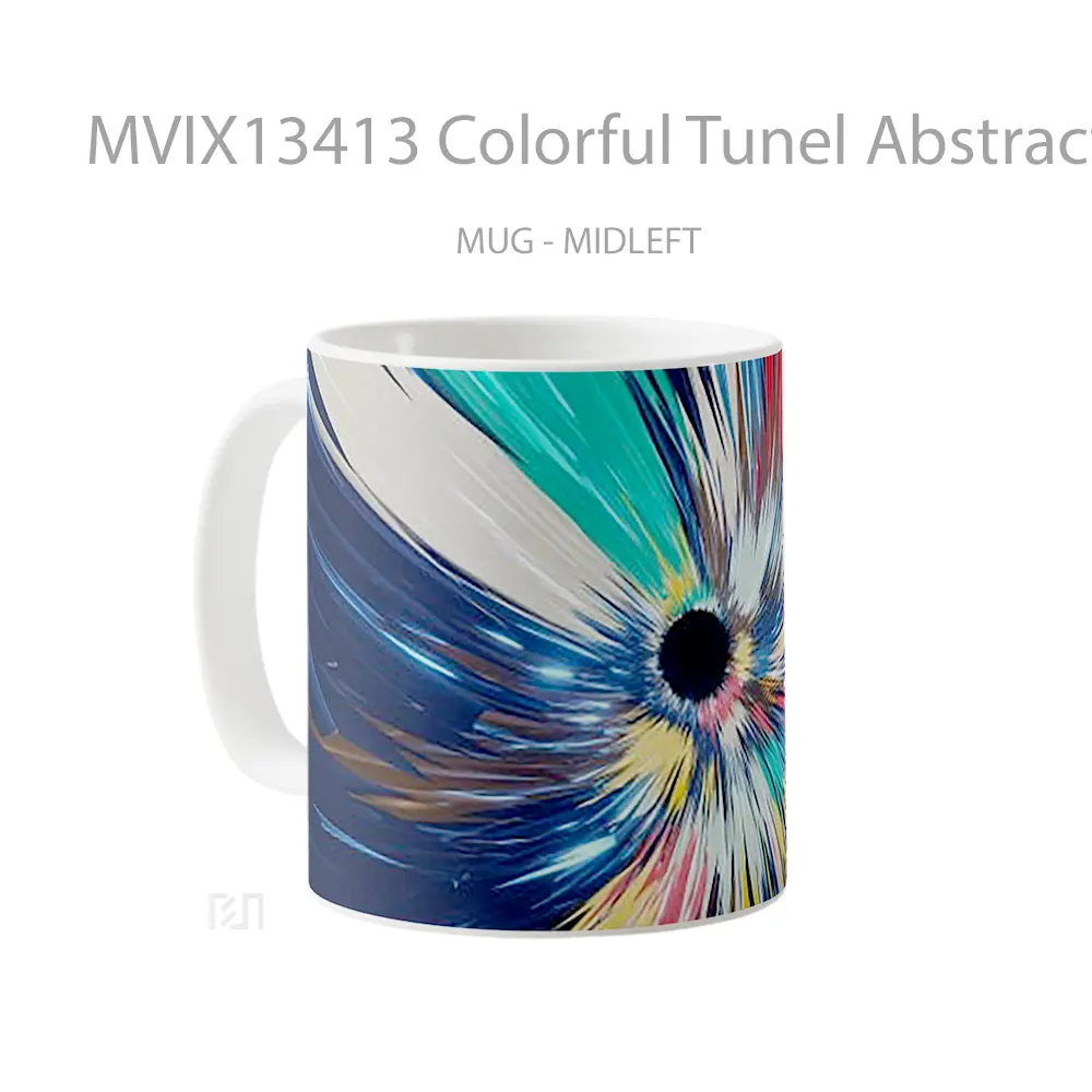 Mug Colorful Tunel Abstract Gelas Seni Modern - All-side / Desain