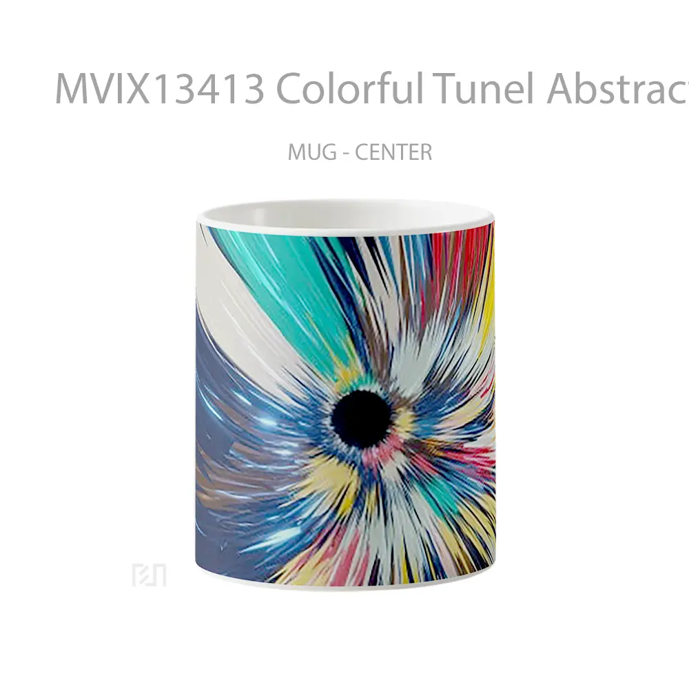 Mug Colorful Tunel Abstract Gelas Seni Modern
