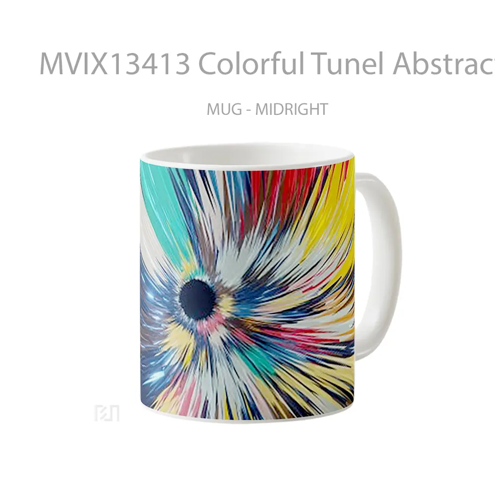 Mug Colorful Tunel Abstract Gelas Seni Modern - All-side / Desain