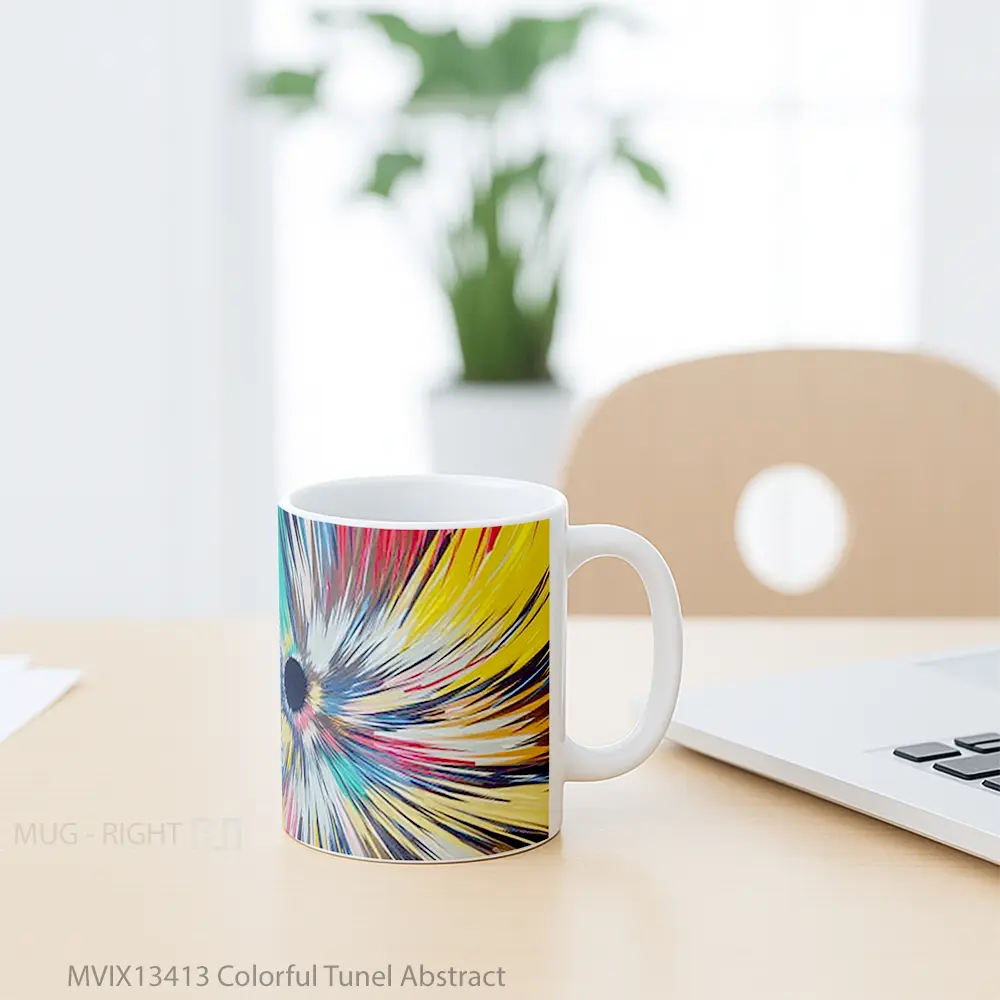 Mug Colorful Tunel Abstract Gelas Seni Modern - All-side / Desain