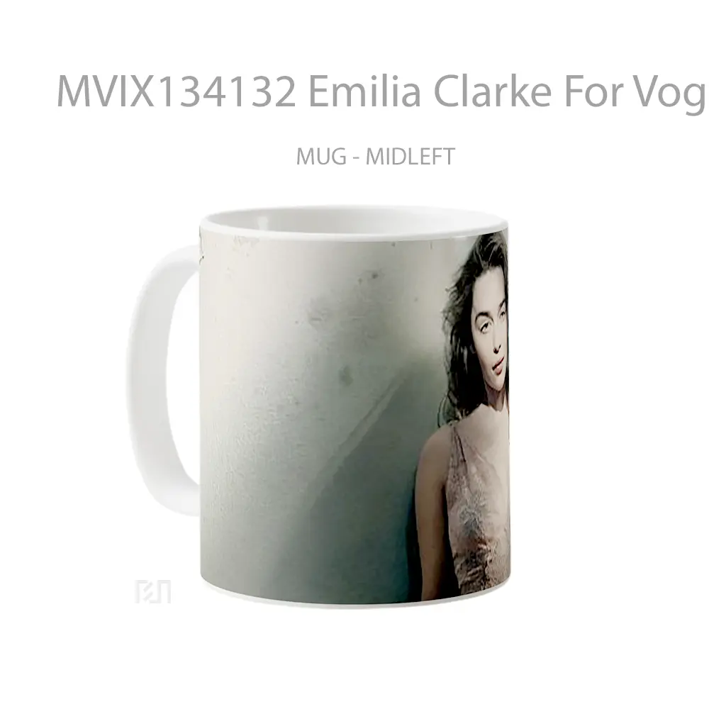 Mug Emilia Clarke For Vogue Gelas Keramik Unik - All-side / Desain