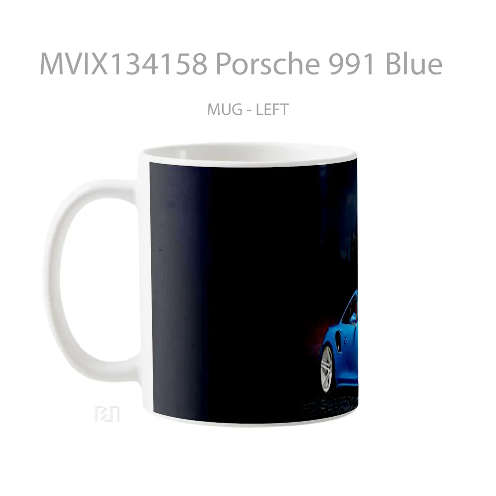 Mug Porsche 991 Blue Cangkir Mobil - All-side / Desain