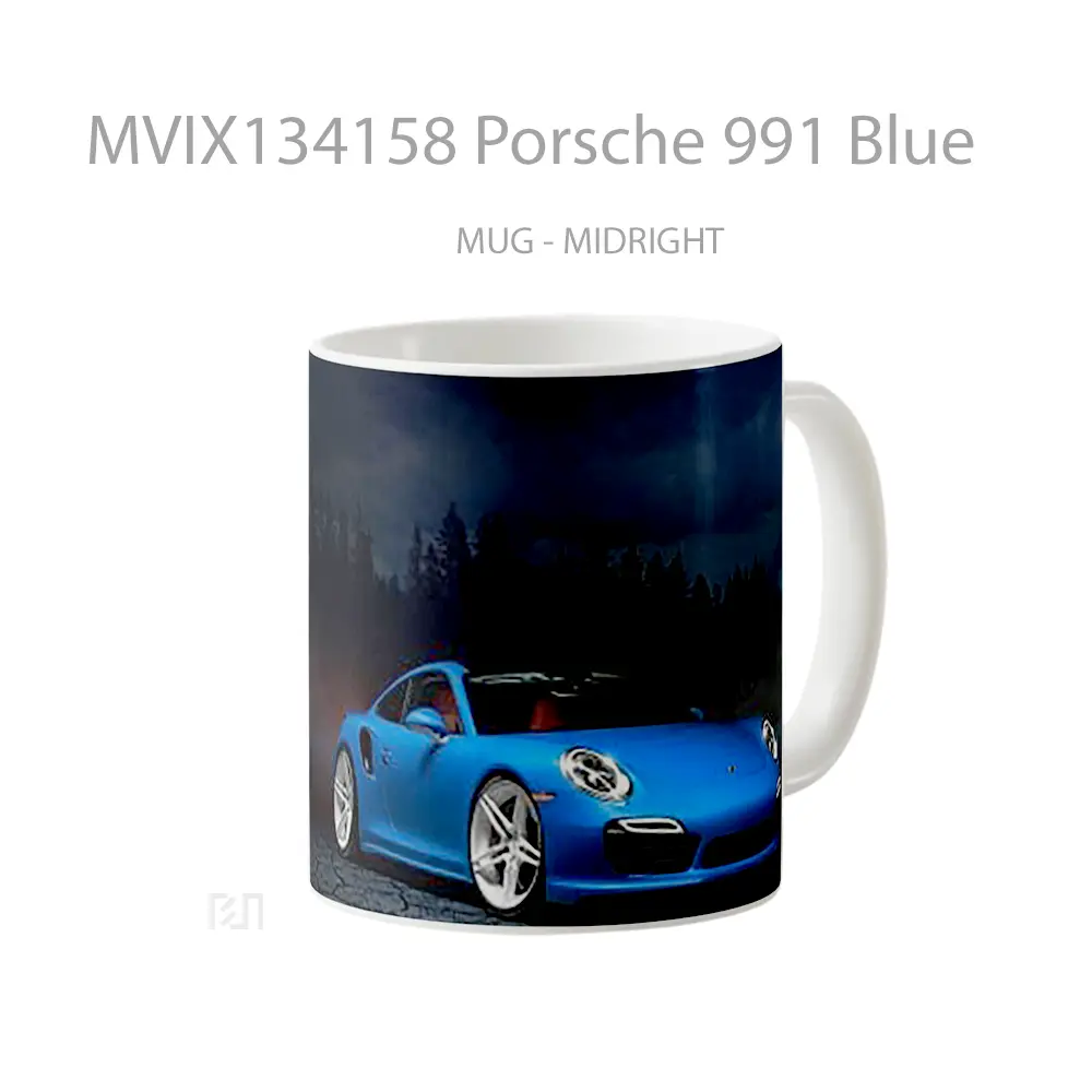 Mug Porsche 991 Blue Cangkir Mobil - All-side / Desain