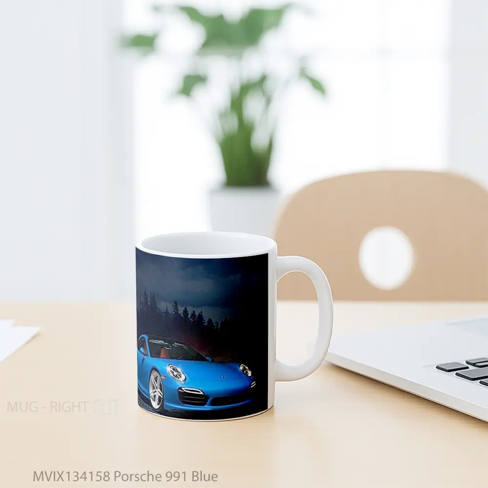 Mug Porsche 991 Blue Cangkir Mobil - All-side / Desain