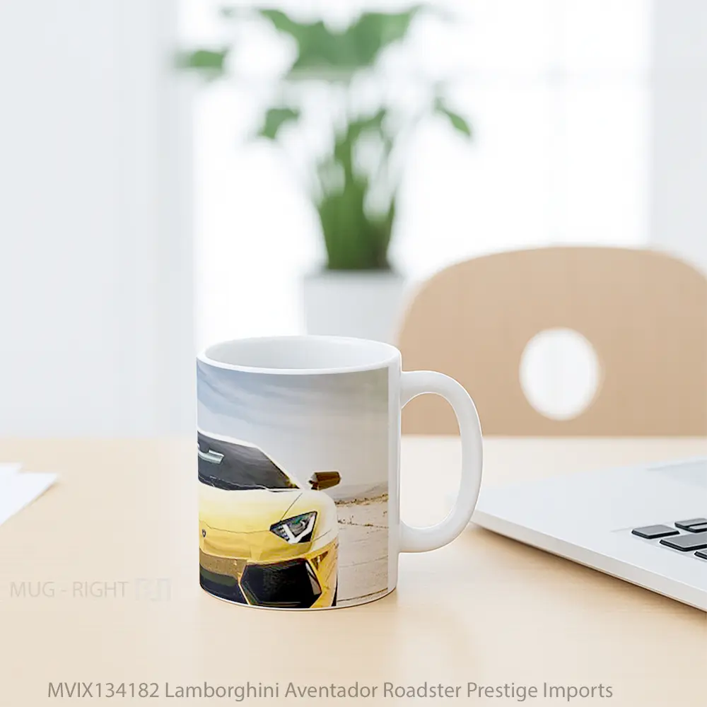 Mug Lamborghini Aventador Roadster Prestige Imports Cangkir Mobil - All-side / Desain