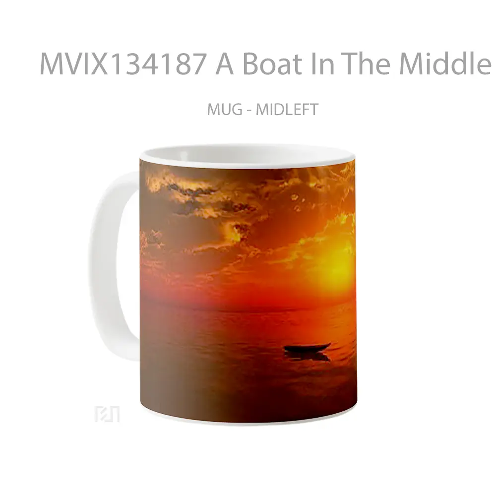 Mug A Boat In The Middle Of The Sea Gelas Pemandangan Alam - All-side / Desain