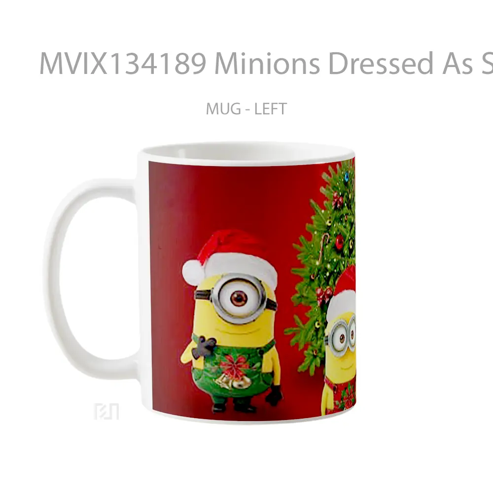 Mug Minions Dressed As Santa Gelas Kartun - All-side / Desain