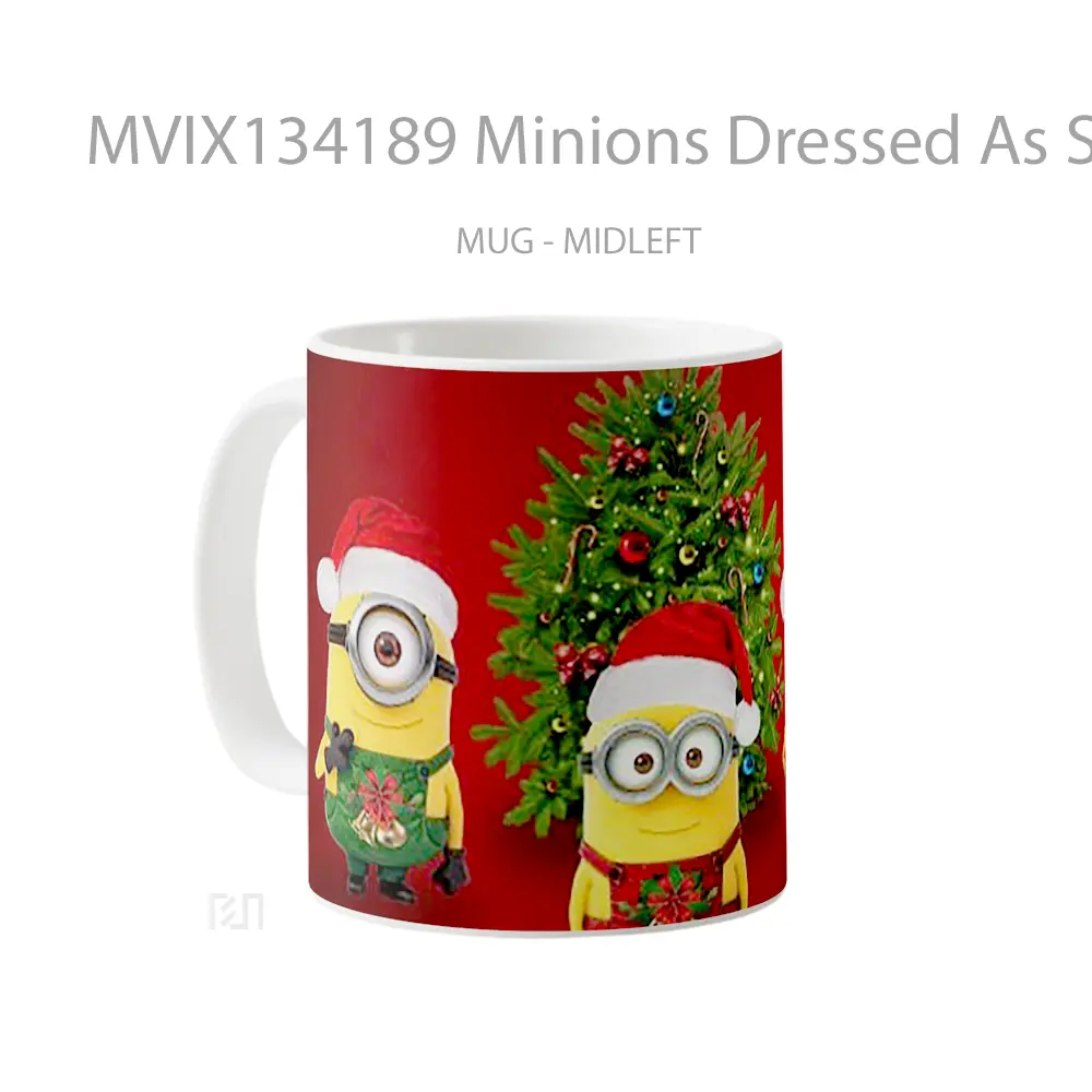 Mug Minions Dressed As Santa Gelas Kartun - All-side / Desain