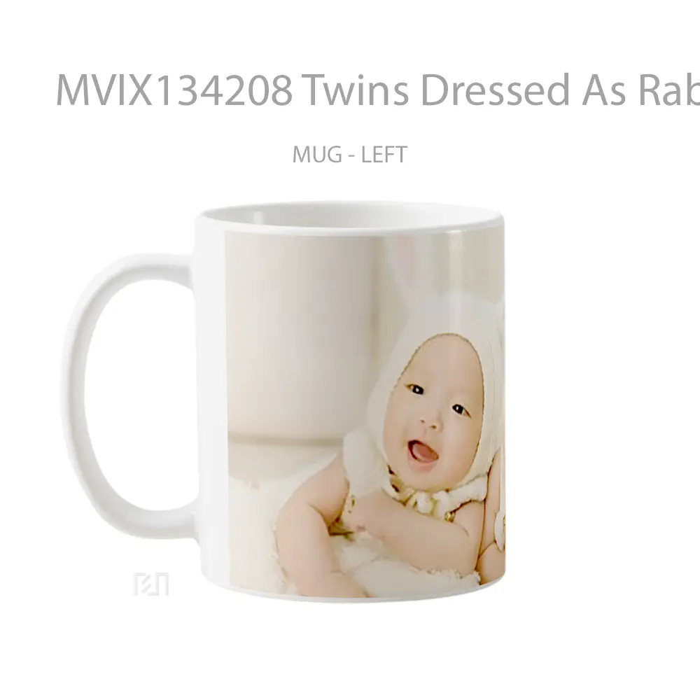 Mug Twins Dressed As Rabbits Gelas Hewan Lucu - All-side / Desain
