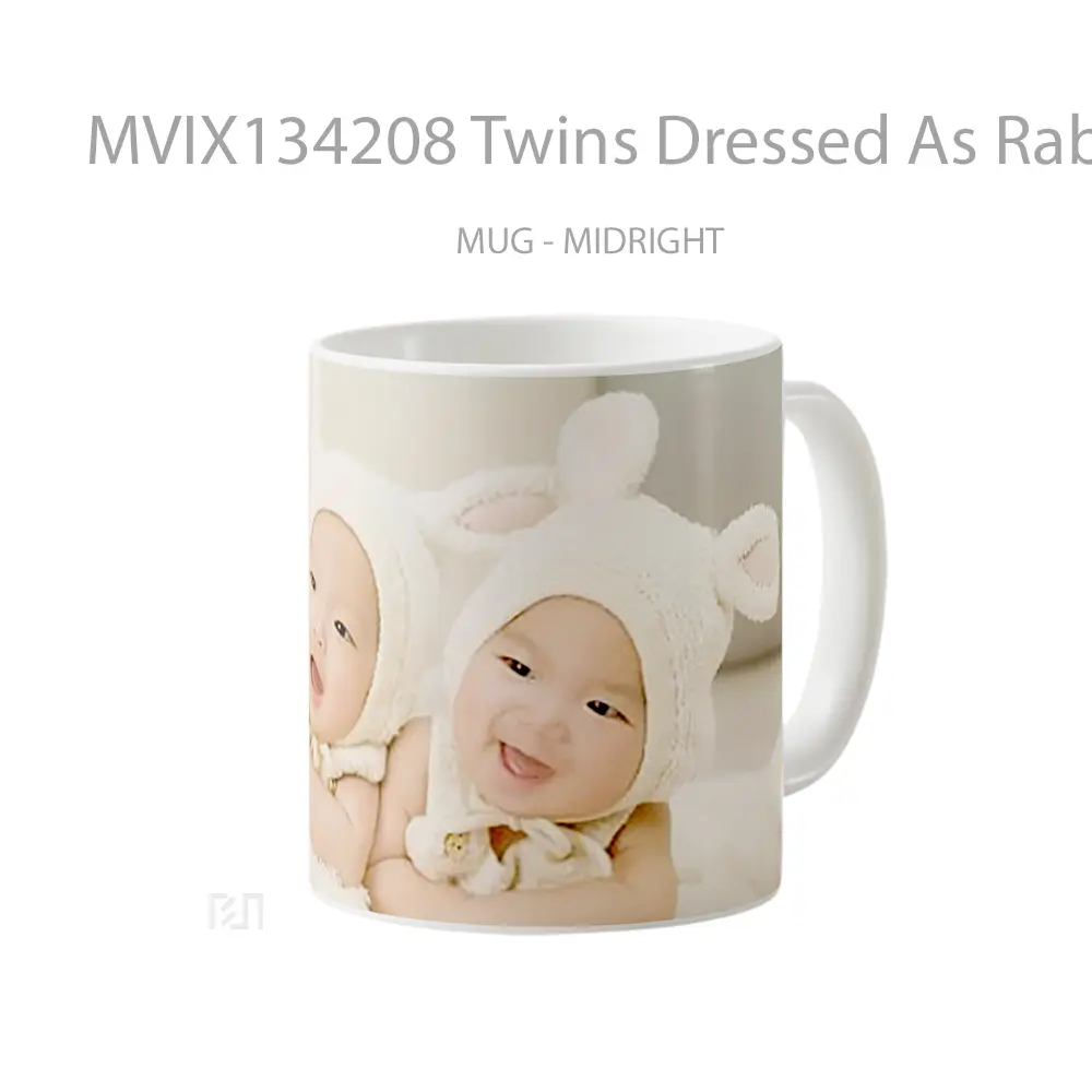 Mug Twins Dressed As Rabbits Gelas Hewan Lucu - All-side / Desain