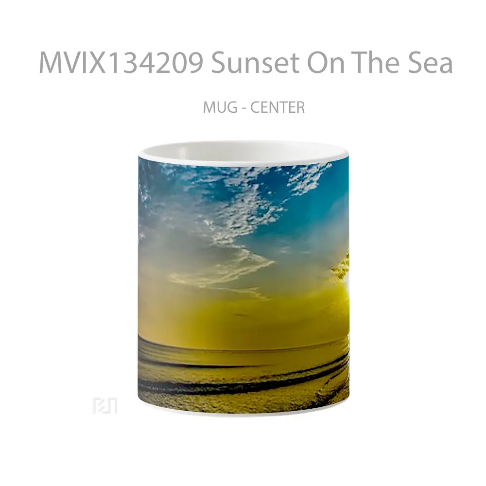Mug Keramik Premium SNI - Mug Sunset On The Sea Gelas Pemandangan Alam