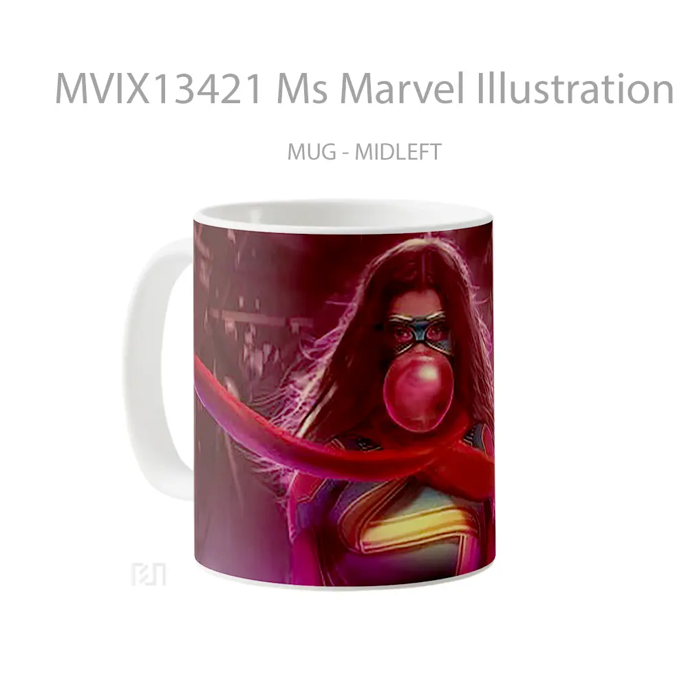 Mug Ms Marvel Illustration Gelas Superhero - All-side / Desain