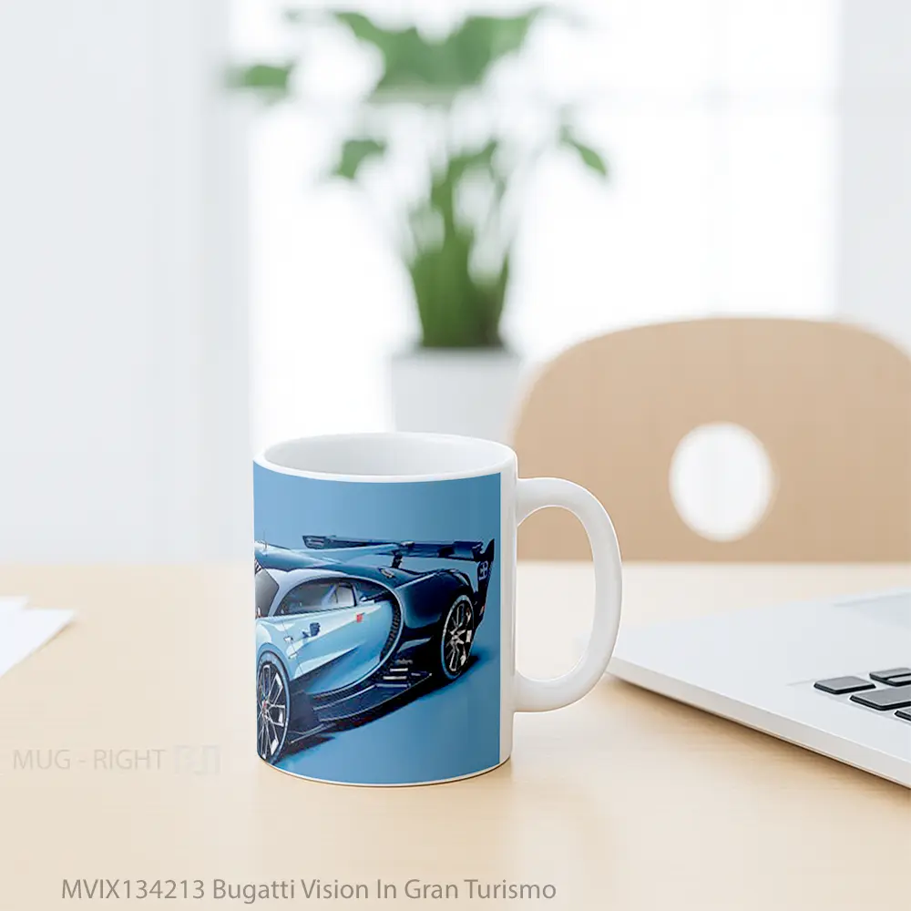 Mug Bugatti Vision In Gran Turismo Gelas Superhero - All-side / Desain