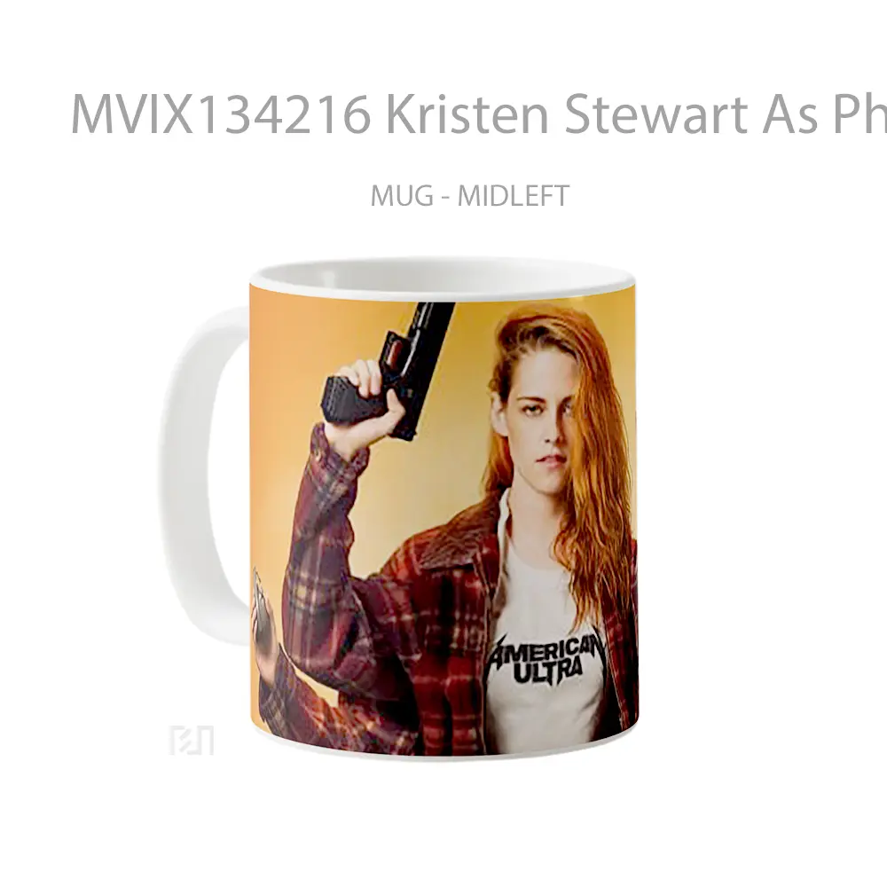 Mug Kristen Stewart As Phoebe In American Ultra Gelas Selebriti - All-side / Desain