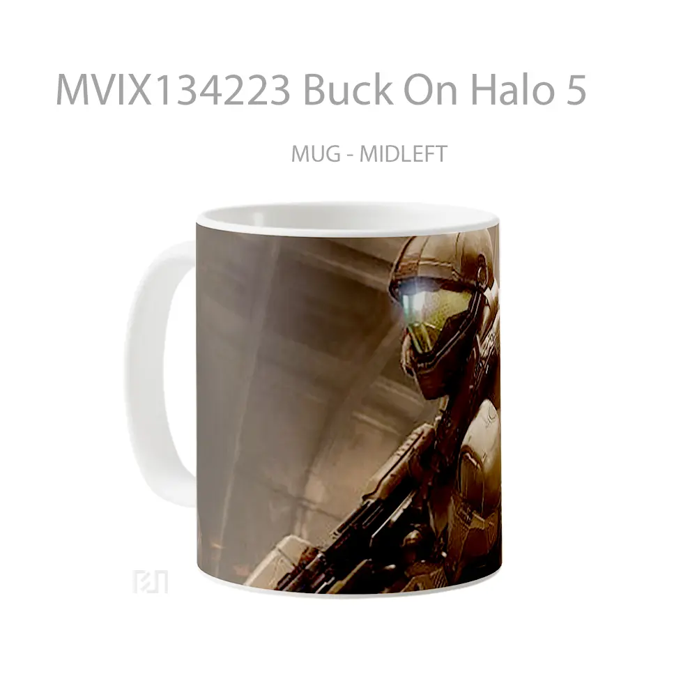 Mug Buck On Halo 5 Cangkir Gamer - All-side / Desain