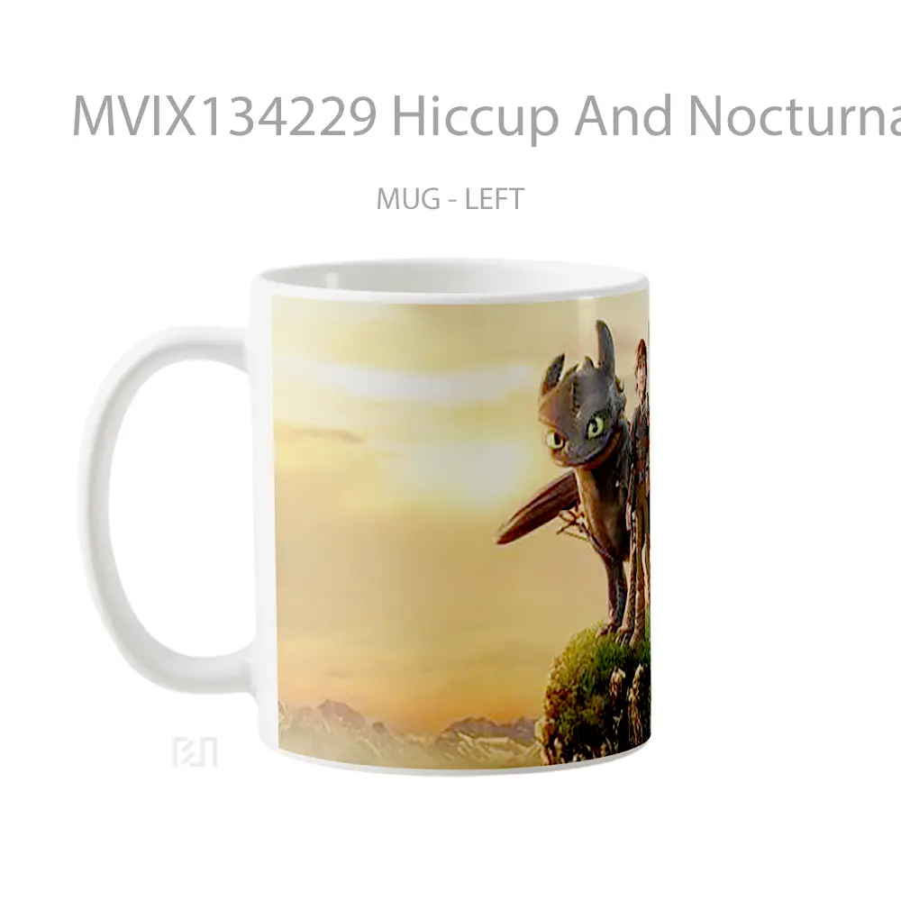 Mug Hiccup And Nocturnal Fury Gelas Keramik Unik - All-side / Desain