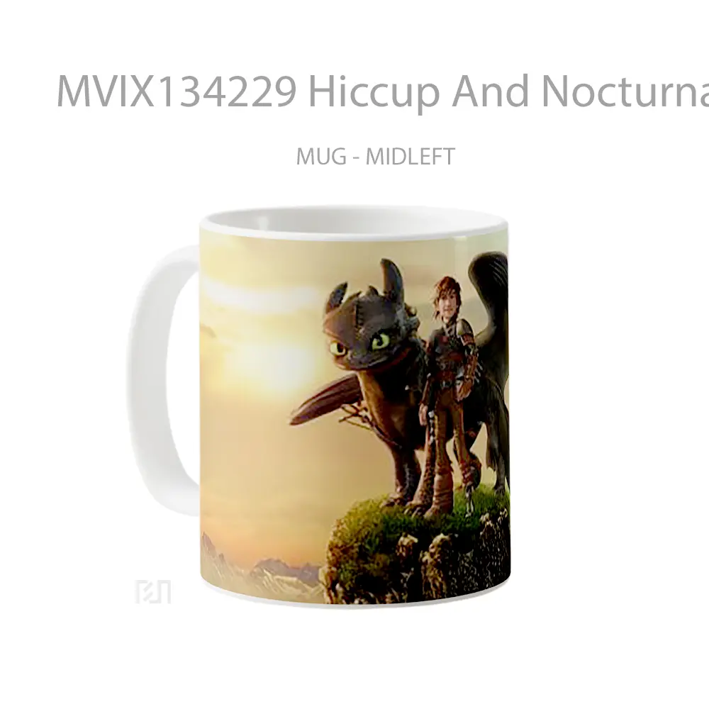Mug Hiccup And Nocturnal Fury Gelas Keramik Unik - All-side / Desain