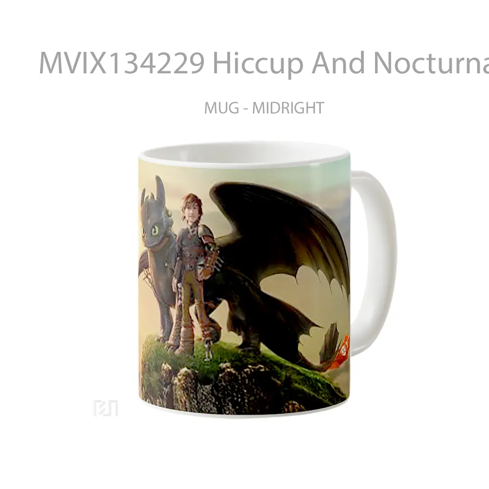 Mug Hiccup And Nocturnal Fury Gelas Keramik Unik - All-side / Desain