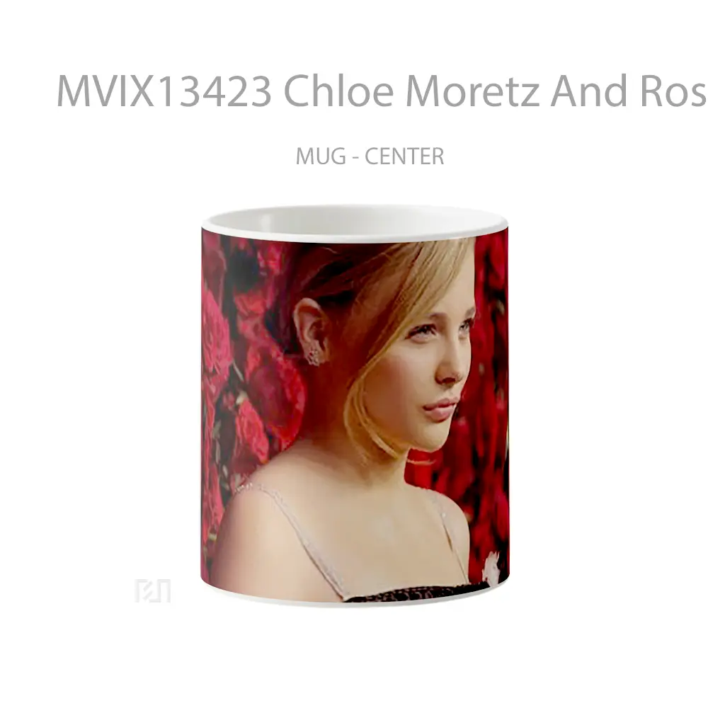 Mug Chloe Moretz And Roses In The Background Gelas Keramik Unik