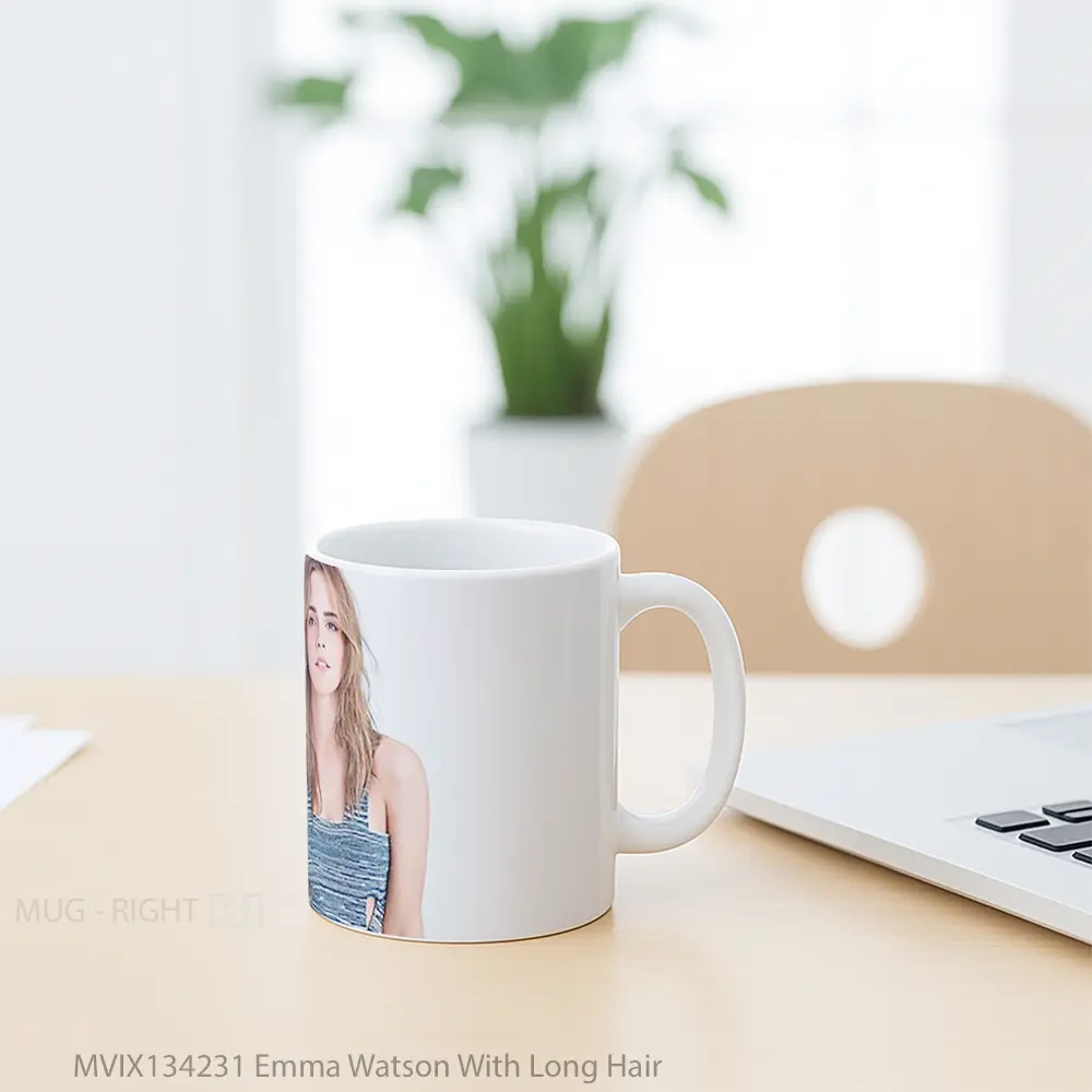 Mug Emma Watson With Long Hair Gelas Selebriti - All-side / Desain