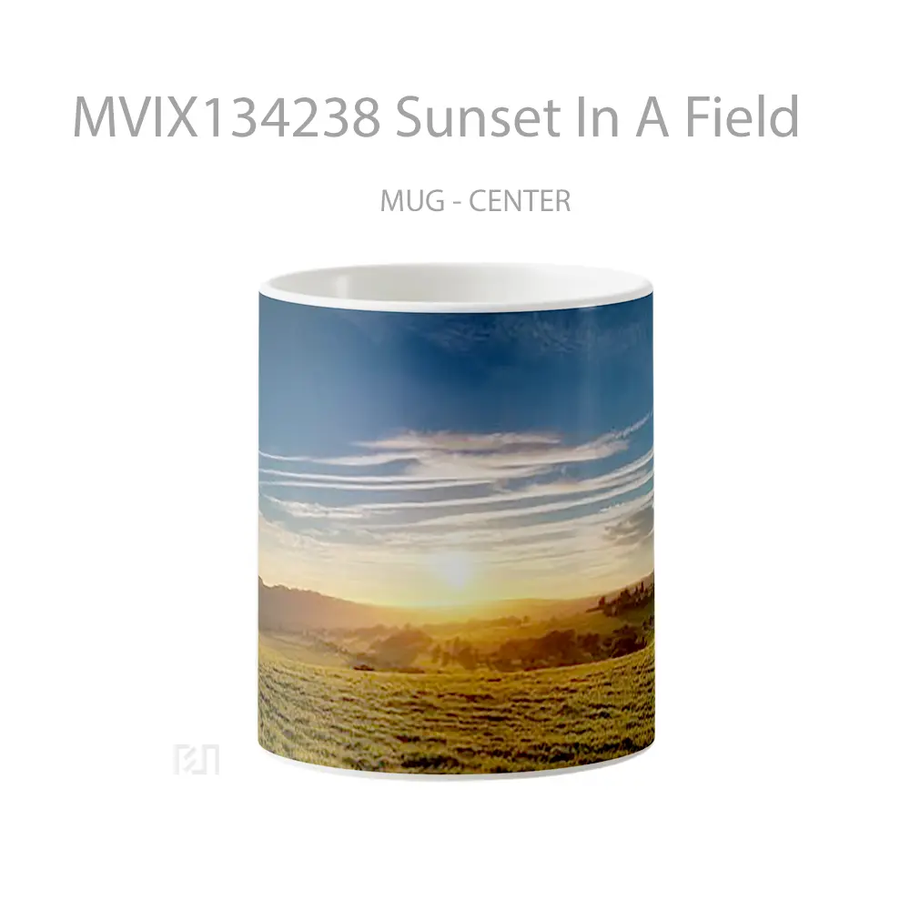 Mug Sunset In A Field Gelas Pemandangan Alam