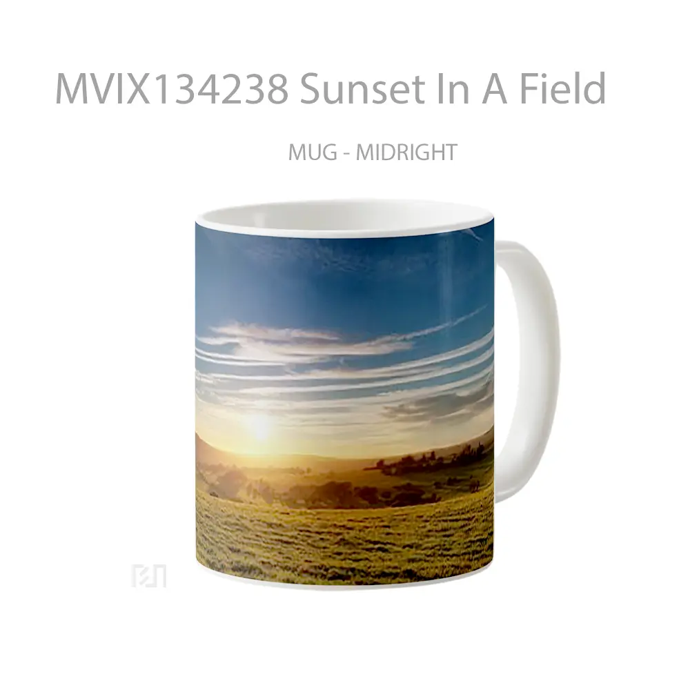 Mug Sunset In A Field Gelas Pemandangan Alam - All-side / Desain
