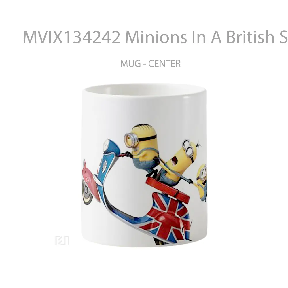 Mug Minions In A British Scooter Gelas Kartun
