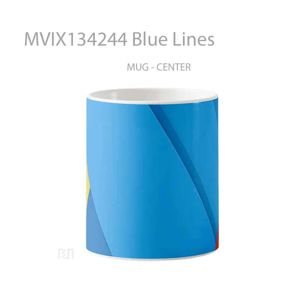 Mug Blue Lines Gelas Keramik Unik