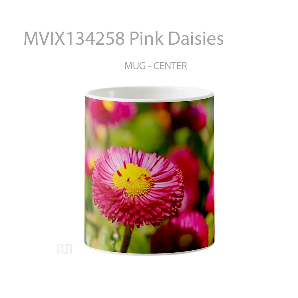 Mug Pink Daisies Gelas Keramik Unik